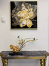 榮芙全黃銅蘭花擺件梅蘭竹菊工藝品新中式客廳入戶玄關(guān)桌面喬遷裝飾品 蘭(長66寬14高42CM)禮盒裝 曬單實拍圖