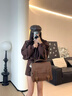 蒙娜麗莎MONALISA/蒙娜麗莎2025新款真皮復古郵差包單肩斜挎手提女包 棕色-32-23-12CM 中包 曬單實拍圖