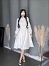 AEMAPE中式改良旗袍加絨連衣裙女2025春秋新款新國風打底裙子女裝 MX-A249_米白色常規(guī) L 曬單實拍圖