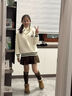 McTicco女童春秋套裝2025新款兒童衛(wèi)衣百褶裙子初中生學(xué)院風(fēng)衣服 4948米白+4369咖色【春秋套裝】 140 140cm 曬單實(shí)拍圖