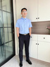沙馳SATCHI男裝三防面料休閑褲2023商務(wù)夏季彈力輕薄易打理直筒長褲男 藏青 35 180 曬單實(shí)拍圖
