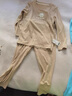 小藍象（hinos）兒童睡衣排汗速干春秋冬季男女童居家服空調服秋衣秋褲保暖內衣 燕麥奶  基礎排汗長(cháng)袖長(cháng)褲 110 曬單實(shí)拍圖