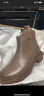 百思圖冬商場新款美拉德羊皮靴法式小踝靴女加絨短靴G2172DD4 棕色絨里 38 曬單實拍圖