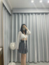 妙奕嘉a字裙灰色半身裙女夏季2025新款修身顯瘦顯高短裙子小個子百褶裙 灰色百褶短裙 L 【建議95-115斤】 曬單實拍圖