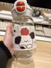 CRUHRE玻璃杯女生可愛(ài)水杯2025新款高顏值雙飲杯學(xué)生便攜耐高溫吸管杯子 紅色蘋(píng)果【直飲+吸管+防燙杯套】 450ML【一鍵開(kāi)蓋】耐高溫水杯 曬單實(shí)拍圖