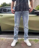 吉普（JEEP）美國(guó)正品Jeep高端美式直筒水洗牛仔褲男士春夏修身小腳彈力長(zhǎng)褲子 淺藍(lán)色 【官方正品】 33 推薦150-160斤 曬單實(shí)拍圖