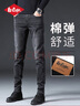Canelin Kiskha高端男士2025春秋新款牛仔褲男彈力修身小腳休閑寬松長(zhǎng)褲子男 1048黑色 31 碼 曬單實(shí)拍圖