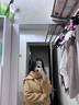 H&M女裝毛呢外套冬季修身毛氈可拆卸圍巾短外套1246417 米色 155/80 XS 曬單實(shí)拍圖
