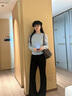玖姿·安娜蔻優(yōu)雅通勤miu系羊毛寬松開衫針織衫女2025春季新款 淺藍 S 曬單實拍圖