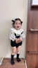 班喜迪嬰兒衣服秋裝嬰幼兒連體衣寶寶碎花包屁衣背帶褲套裝小月齡外出服 米色 90cm 曬單實(shí)拍圖