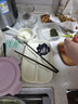肆月多巴胺早餐盤成人分格餐盤兒童家用陶瓷盤子減脂一人餐具 三格餐盤+碗+勺【米白色】 曬單實拍圖