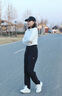 KOLON SPORT/可隆針織長(zhǎng)褲 女子彈力接觸涼感UPF50+防曬戶外休閑褲 LKLP5MNT22-BK 黑色 M 165/74A 曬單實(shí)拍圖