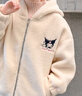 迪士尼新款女童加絨外套冬季2024加厚兒童公主風(fēng)連帽衣服女孩冬裝毛毛衣 米白色 130 曬單實(shí)拍圖