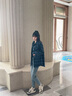 Shelley Jones 格子襯衫男裝情侶款春秋季ins長(cháng)袖襯衣港風(fēng)日系潮流休閑寬松外套 CS37011藍色 XL [建議110-130斤] 曬單實(shí)拍圖