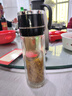 柚蘿一鍵開蓋車載雙層玻璃杯男士開啟按壓杯子茶水分離杯保溫水杯茶杯 雙層速開杯 黑色 500ml 曬單實拍圖