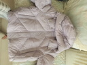 玖姿·安娜蔻【輕氧系列】白鴨絨連帽短款羽絨服女裝冬款 淺紫 M 曬單實拍圖