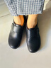 MilenoMileno/米蓮諾秋季牛皮坡跟防滑女單鞋休閑舒適媽媽鞋M243506 黑色 40 曬單實(shí)拍圖