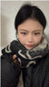 逸兼韓版加厚蝴蝶結針織圍巾女秋冬季高級感保暖護頸圍脖披肩兩用 蝴蝶結拼色圍巾【黑色】 約67X208cm 曬單實(shí)拍圖