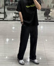 頂峰保羅（Dingfengbaoluo）高街排扣休閑褲夏季男士簡約小眾透氣直筒工裝長褲子SS28黑色XL 曬單實拍圖