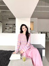 溫格芳 連衣裙女2025春季新款韓系穿搭法式溫柔套裝小個子減齡氣質長裙 條紋毛衣+粉色半身裙 M 曬單實拍圖