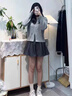 派吉鯊慵懶風軟糯舒適連帽雙拉鏈針織開衫秋冬新款女裝韓版簡約寬松毛衣 灰色【版】 S 建議70-95斤 曬單實拍圖