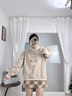 LDBE加厚衛(wèi)衣女春秋款高級感復(fù)古洋氣加絨銀狐絨歐貨假兩件圓領(lǐng)上衣服 淺藍色【加絨】 L 曬單實拍圖