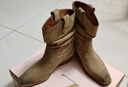 73Hours趙露思同款女鞋維港落日25秋冬新款堆堆靴短靴女西部靴子 棕色【趙露思/張予曦同款】 36 曬單實(shí)拍圖