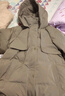 茵曼（INMAN）三防戶(hù)外羽絨服2024冬女裝新款狐貍毛連帽寬松中長(cháng)款外套上衣 灰綠色-長(cháng)款 18448098 L 曬單實(shí)拍圖