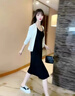 FSHE夏季新款套裝女2025時(shí)尚顯瘦休閑開叉吊帶連衣裙防曬開衫兩件套女 黑色【套裝】吊帶裙+開衫防曬衣 L 106-120斤 曬單實(shí)拍圖