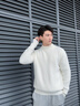 名創(chuàng)優(yōu)品（MINISO）超厚毛衣男秋冬加絨淺色系內(nèi)搭立領(lǐng)保暖打底衫男生慵懶風(fēng)痞帥穿搭 米白 L 175 (體重120-140斤) 曬單實拍圖