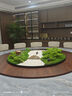 酒店圓桌中間裝飾擺件轉盤(pán)微景觀(guān)植物造景盆景擺花餐桌沙盤(pán)裝飾花 迎客松 120厘米直徑 曬單實(shí)拍圖