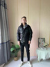 安初夏pu皮羽絨服男士冬季新款寬松衣服男裝潮牌青年短款冬裝立領(lǐng)外套 幻影黑 XL 曬單實拍圖