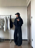 Shelley Jones美式彎刀牛仔褲男士春夏季新款高街闊腿褲潮流青少年直筒休閑褲子 黑色 XL [推薦120-140斤] 曬單實拍圖