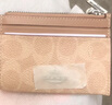 蔻馳（COACH）【品牌直供】女士經(jīng)典標志便攜多卡位卡包PVC配皮禮物 曬單實(shí)拍圖