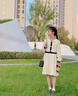英氏 YEEHOO女童連衣裙春秋季公主裙子兒童衣服翻領(lǐng)撞色學(xué)院風(fēng)中大童裝新款女 圣誕假日-米白 160 曬單實(shí)拍圖