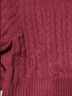 馬登酒紅色阿蘭毛衣圓領(lǐng)套頭修身短款針織衫絞花內搭加厚女士秋冬上衣 棗紅色 M (100-115斤) 曬單實(shí)拍圖