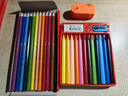 輝柏嘉（Faber-castell）特點三角可擦蠟筆24色 兒童美術(shù)生繪畫棒畫筆紙盒裝 322620  送筆刨橡皮美術(shù)寫生 曬單實拍圖