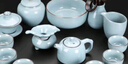 石茗堂汝窯功夫茶具套裝家用辦公整套官窯創(chuàng)意蓋碗茶杯茶壺開片可養(yǎng)禮盒 官窯天青色-井欄壺15件套禮盒裝 曬單實拍圖