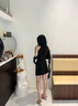 LPOX裙子露肩小眾掛脖連衣裙女初夏修身顯瘦氣質(zhì)法式辣妹欲風(fēng)裙子女 黑色 [收藏關(guān)注優(yōu)先發(fā)貨](méi) S 建議70-90斤 曬單實(shí)拍圖
