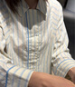 朵朵·可可25春季新款純棉情人節(jié)禮物情侶條紋男友風(fēng)長(zhǎng)袖八分褲女家居睡衣 藍(lán)白條 S (155) 曬單實(shí)拍圖