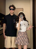 MDlila遇見幸運情侶裝夏季短袖t恤POLO領(lǐng)衣服一男一女休閑寬松衣服定制 幸運-白色（單件價） L建議(100-120斤穿) 曬單實拍圖