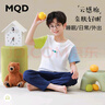 MQD馬騎頓兒童睡衣男童女童純棉家居服套裝春夏短袖空調(diào)服 藏青140 曬單實(shí)拍圖