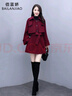 佰藍(lán)嬌兩件套裝女2025春秋冬季女裝新款時(shí)尚氣質(zhì)小香風(fēng)連衣裙毛呢短裙子 棗紅色 M 曬單實(shí)拍圖