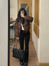 妍莉芬（yanlifen）2025年冬裝搭配一整套韓系短款羽絨棉服女棉衣外套牛仔褲兩件套裝 棉服 M 曬單實(shí)拍圖