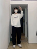 ZMEX休閑褲男高街ins直筒美式炸街褲子條紋拖地褲藝野系闊腿褲男 黑色[薄款] XL 曬單實(shí)拍圖