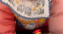笛莎（DEESHA）童裝女童外套冬裝秋新款女寶寶萌趣條紋長(cháng)袖羽絨服 紅色 90 曬單實(shí)拍圖