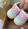 巴布豆寶寶鞋子秋款毛毛蟲透氣防滑女寶學(xué)步鞋嬰幼兒童鞋  芝士奶白 19 曬單實(shí)拍圖