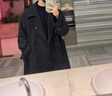 W2X2025春季新款風(fēng)衣男士中長款過膝細(xì)斜紋收腰設(shè)計(jì)感男士風(fēng)衣外套 黑色 2XL 曬單實(shí)拍圖