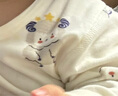 繽麗貓新生兒無骨純棉四季簡約套裝嬰兒衣服分體二件套裝男女寶寶童裝 肩扣套裝-月亮小熊 110 曬單實拍圖