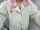 MXQP日系格子翻領(lǐng)棒球服牛仔外套女2025春季新款寬松百搭甜美學(xué)生夾克 A35米杏色 【雙層寬松版】 L 【建議100-125斤】 曬單實(shí)拍圖